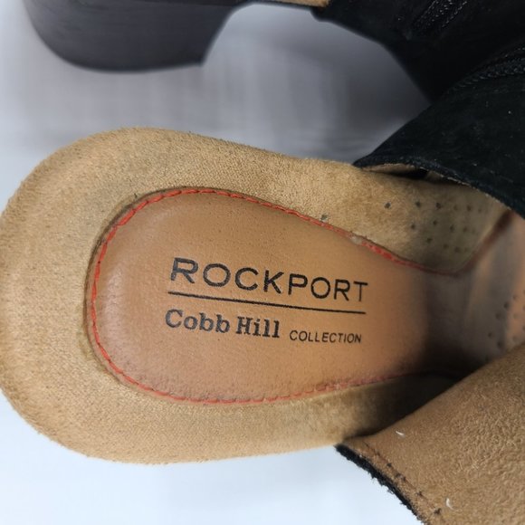 Rockport Cobb Hill Heels Black Suede Leather 7 Wide - Picture 13 of 15